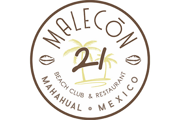 Malecon21 Logo in Mahahual, Quintana Roo